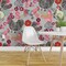 Peel & Stick Wallpaper 2FT Wide Rooster Parade Barnyard Chickens Farm Birds Floral Print Roosters Fowl Pink Custom Removable Wallpaper by Spoonflower